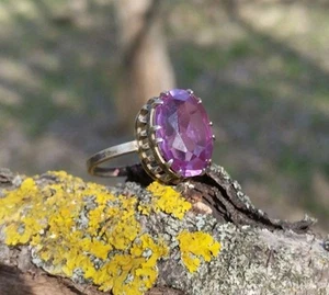 Vintage UdSSR Ring mit Alexandrit Effekt, 875 Sterling Silber, Größe 6,5 - Bild 1 von 24
