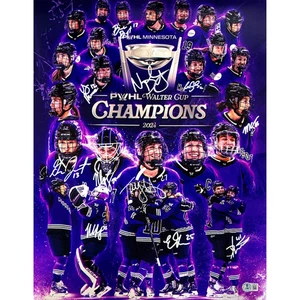 Foto firmada por PWHL Minnesota Frost 16x20 - Heise Rooney Zumwinkle Pannek Hensley + 6 - Imagen 1 de 6