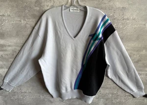 Vintage St. Croix Shop Wollpullover gestreift V-Ausschnitt Retro 80er Style Gr. L - Bild 1 von 6