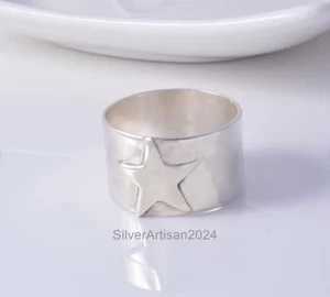 Anello stella in argento sterling fatto a mano - fascia boho tutte le misure - Foto 1 di 6