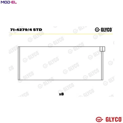 CONNECTING ROD BEARING 71-4279/4 STD STD FOR PJZPHZP8AP8C 2.1L RGY RGZ 2.0L - Image 1 of 4