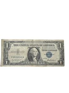 1957 Silver Certificate Blue Seal Dollar Bill - Picture 1 of 4