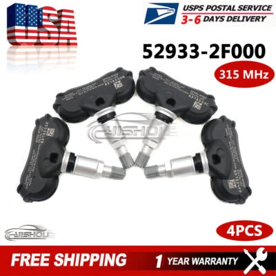 Set of 4 TPMS TIRE PRESSURE SENSOR For Hyundai & Kia 52933-2F000 315MHz - Image 1 of 4