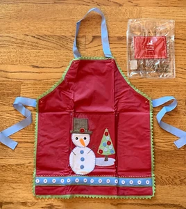 NIP Pottery Barn Kids Holiday Christmas Apron Snowman Felt 3D Children’s Kitchen - Picture 1 of 8