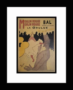 TOULOUSE-LAUTREC • Estampado artístico ""Moulin Rouge - LaGoulue"" enmarcado personalizado - Imagen 1 de 1