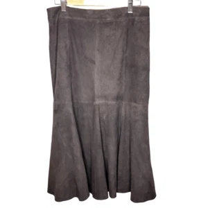 Falda Midi Brooks Brothers Western Bohemia Cuero Marrón Gamuza Talla 12 - Imagen 1 de 7