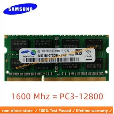 SAMSUNG 8GB DDR3L 1600 PC3-12800 Laptop SODIMM 204-Pin Memory RAM DDR3L 1x 8G - Image 1 of 4