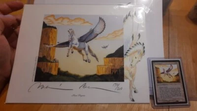 Magic The Gathering Mesa Pegasus Limited Numbered Print With Sketch - Image 1 of 4