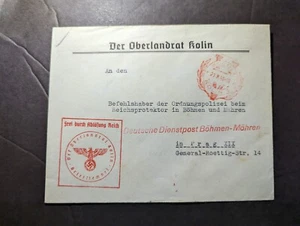 1941 Censored Germany Ordnungspolizei Cover Cologne to Prague Bohemia Moravia - Picture 1 of 2