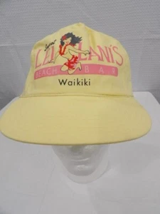 Hawaiian Headwear Sweet LeiLani's Beach Bar Waikiki Yellow Cotton Snapback Hat - Picture 1 of 6