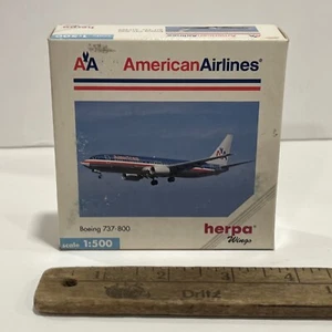 1:500 Herpa American Airlines Boeing 737 800 Jet Die Toy Scale Model Wings - Picture 1 of 9