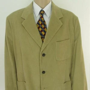 48 R 47 (XXL) Nautica Beige Corduroy 14 Wale 3 Btn Mens Jacket Sport Coat Blazer - Picture 1 of 8