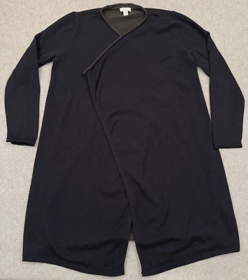 J. Jill Open Cardigan Sweater Women's PS Petite Small Navy Blue Long Roll Neck - Image 1 of 4