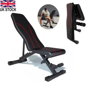 Adjustable Sit Up Weight Bench Foldable Strength Training Flat Incline Decline - Picture 1 of 7