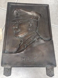 Sir Douglas Haig Bronze Plakette siehe Zeitung, Details selten $ 300- $ 800 11X7 - Bild 1 von 7