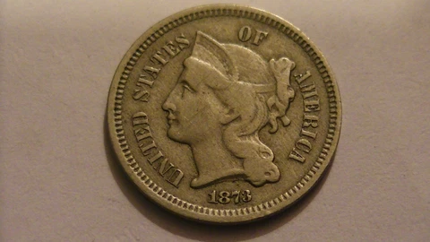 1873 THREE CENT NICKEL ANTIQUE COIN UNITED STATES LOW MINTAGE GREAT DETAILS OPEN Cover