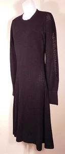 Victoria Beckham langärmeliges Midi-Kleid schwarz Pointelle-Strick Gr. S (1190 $) - Bild 1 von 5