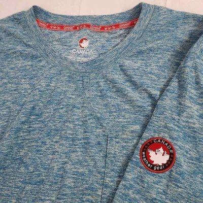 Canada Weathergear Hombres XXL 2XL Manga Corta Capa Base Camisa Azul Pesca Trabajo Foto 1 de 4