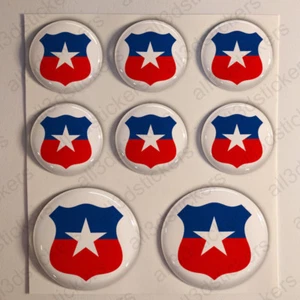 Chile Stickers Cockade 3D Roundel Resin Domed Adhesive Air Force Sticker  - Picture 1 of 1