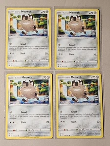 4x Galarian Meowth 180/264 Pokemon card Fusion Strike common NM - Picture 1 of 1