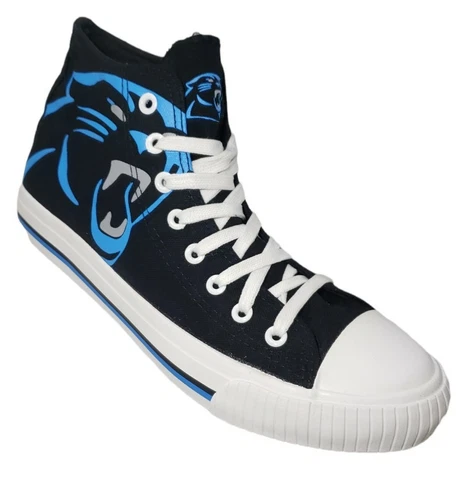 Carolina Panthers Football High Tops Mens Sz 8 Sneakers Big Logo NFL Shoes FOCO Cover