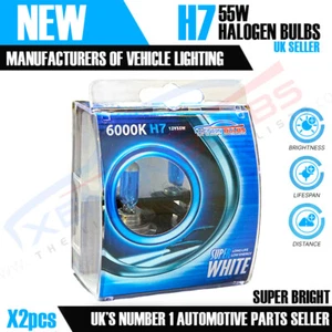 2 Audi Xenon White H7 55w Halogen Dipped Headlight Bulbs 6000k (PAIR) HID - Picture 1 of 4