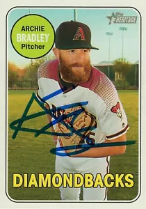 Arizona Diamondbacks Archie Bradley Signed Trading Card 2018 Topps Heritage #178 - Picture 1 of 1