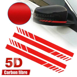 2 Pair Red Stickers For Car Rearview Mirror Stickers Stripe Decals Accessories - Picture 1 of 14