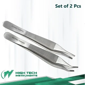2 ADSON BROWN TISSUE FORCEPS 9X9 TEETH 4.75" PLASTIC SURGERY STAINLESS STEEL CE - Picture 1 of 3