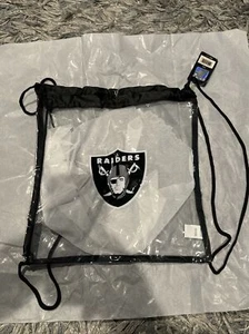 NEW Foco NFL Las Vegas Raiders Reusable Clear Drawstring Bag - Picture 1 of 6