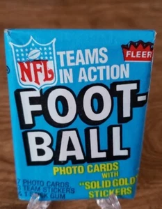 1982 Fleer Football Teams In Action 1 Unopened Wax Pack Factory Sealed - Bild 1 von 2