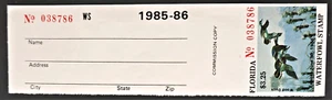 Timbre canard de Floride 1985, FL7, ***chasseur avec onglet d'enquête complet***, canards des bois, MNH - Photo 1/2