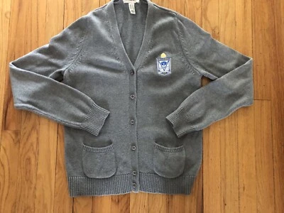 Junior Women Lands End School Uniform Gray Sweater Kellenberg Sz Small - Image 1 of 4