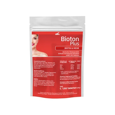 Biotin Plus Komplex Zink Selen & Folsäure - HAUT HAARE NÄGEL 200 Tabletten