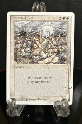 MTG Wrath of God Revised Silver Signed Quinton Hoover Magic The Gathering LP - Image 1 of 2