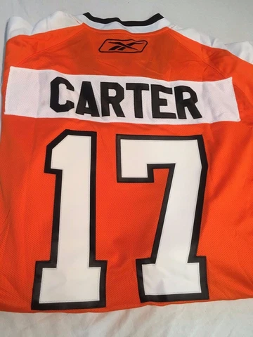 BRAND NEW JEFF CARTER #17 RETRO PHILADELPHIA FLYERS ORANGE REEBOK JERSEY NWT Cover