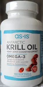 Antarctic Krill Oil- W/ Omega-3, EPA, DHA- Heart, Brain, Blood Sugar, Metabolism - Picture 1 of 3