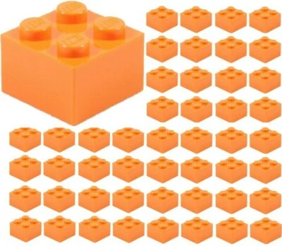 ☀️50x NUEVO LEGO 2x2 NARANJA Ladrillos (# 3003) Piezas a Granel Edificio de Ciudad Foto 1 de 2