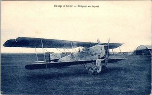 FRANKREICH MILITÄRLAGER D'AVOR FRÜHE LUFTFAHRT BREGUET AU ABFLUG ALTE POSTKARTE - Bild 1 von 2