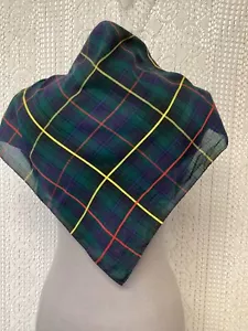 Tartan Gavroche Mouchoir Pochette en Coton Vintage ( FL08/24/01-25B ) - Imagen 1 de 8