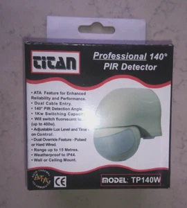 Sensore di sicurezza rilevatore PIR 240v IP44 - BIANCO di Titan Modello TP140W - Foto 1 di 6