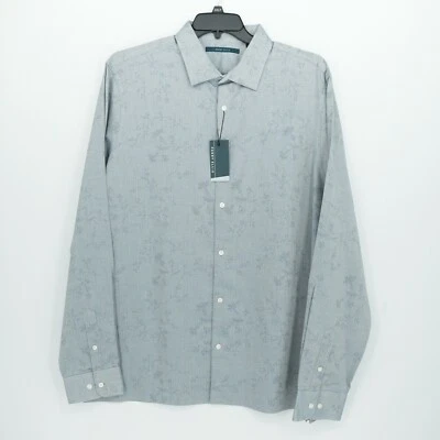 Camisa de vestir para hombre Perry Ellis 2XLT TALL azul gris floral 100 % algodón nueva con etiquetas $99,50 Foto 1 de 4