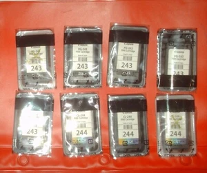 (8) Leere Canon Tintenpatronen 243 Schwarz 244 Farben - Bild 1 von 1