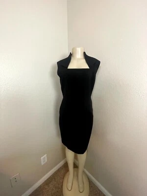 Vestido Vaina Andrew Marc New York Para Mujer 10 Negro Forrado Sin Mangas Cremallera Trasera Foto 1 de 4