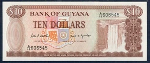 Guyana 10 Dólares 1966-92 P.M. N° 23d Fior De Impresión - Gian 6 - Bild 1 von 2