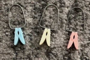 Lingerie Clothes Pins Laundry Vintage 1950s Lot Set 3 Clothespin Vintage Old - Picture 1 of 9