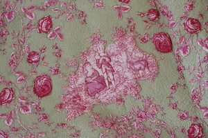 NWT KING Mas d’Ouvan Boutis Quilt Apple Green/Pink Scalloped Toile 110" x 102" - Picture 1 of 12