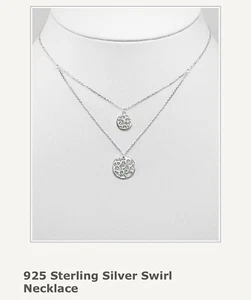 Sterling Silver Swirl Necklace Expandable 16.5” To 17.5” From USA!! - Picture 1 of 2