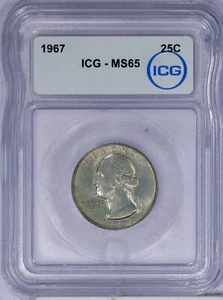1967 Washington Quarter 25C ICG MS65 - Beautifully Toned! - Picture 1 of 4