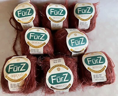 Lot of 7 Balls Berroco Furz Eyelash Yarn 3832 Mauve Orange Pink Fur Soft Fuzzy - Image 1 of 4